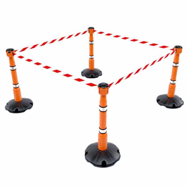 stanchion and retractable tape barrier