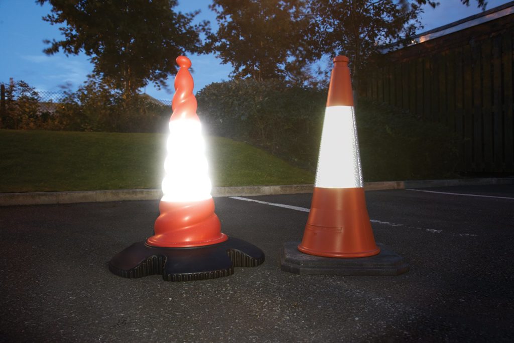road cone reflection