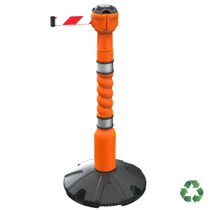 Skipper retractable barrier post and base system