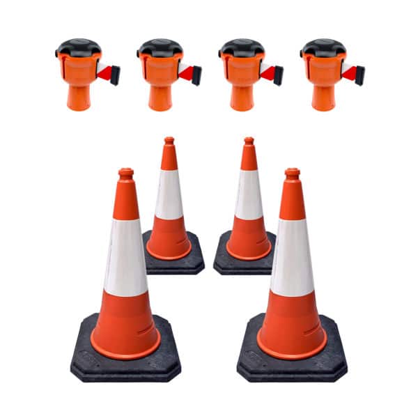 Cone retractable barrier kit