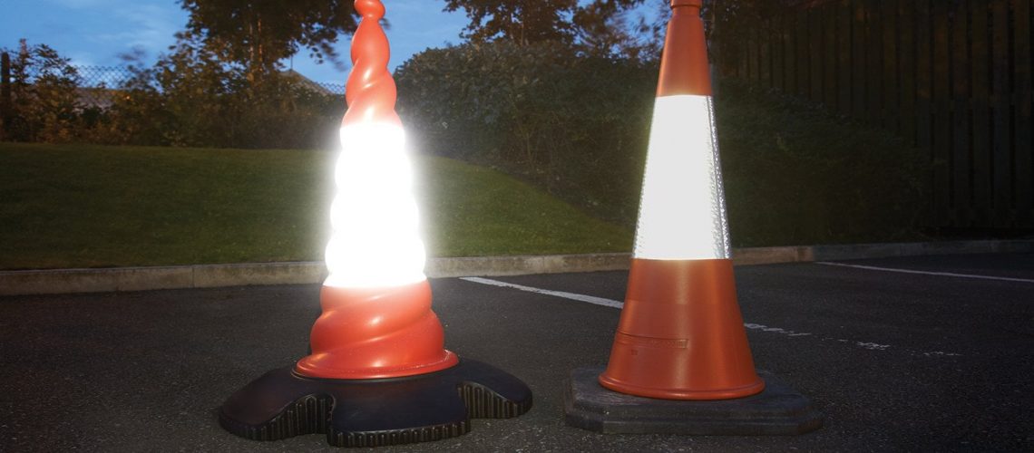 road cone reflection